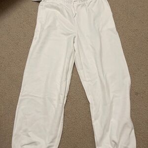 White baggy aritzia joggers